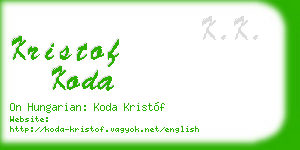 kristof koda business card